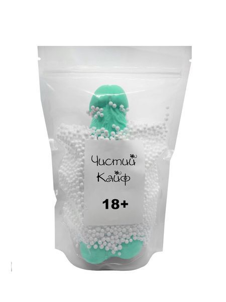 Мило у формі пеніса Чистий Кайф Turquoise size XL, крафтове мило-член, натуральне SO2768 фото