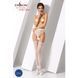Сітчасті панчохи-стокінги Passion S016 One Size, White, імітація ажурного пояса з гартерами PSS016W фото 2