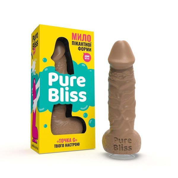 Мило у формі пеніса Pure Bliss MINI Brown, крафтове мило-член, натуральне SO6353 фото