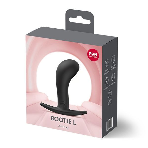 Анальна пробка Fun Factory BOOTIE L Black, діаметр 3,8 см, тонкий обмежувач SX3666 фото