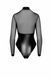Боді Noir Handmade F321 Edge, XXL, низ під латекс, верх сітка, блискавка на все тіло, декор кільця SX0361 фото 6