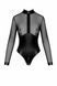 Боді Noir Handmade F321 Edge, XXL, низ під латекс, верх сітка, блискавка на все тіло, декор кільця SX0361 фото 5