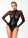Боді Noir Handmade F321 Edge, XXL, низ під латекс, верх сітка, блискавка на все тіло, декор кільця SX0361 фото 1
