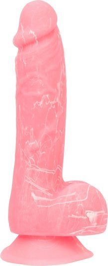 Фалоімітатор, що світиться у темряві, ADDICTION - BRANDON - 7.5 "- PINK G.I.D. / W PB, 19 см, силіко SO4530 фото