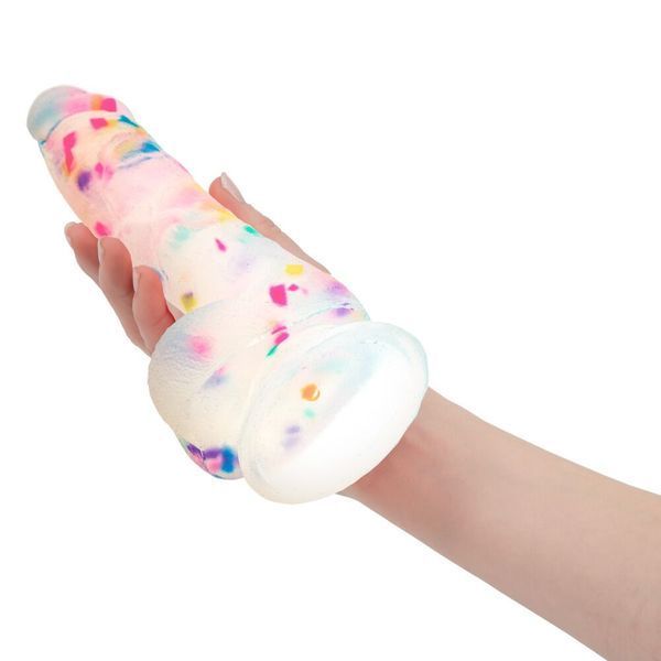 Фалоімітатор з конфетті ADDICTION - PARTY MARTY 7.5&Prime; - FROST & CONFETTI, 19 см, силікон SO4532 фото