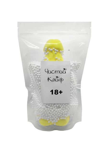 Мило у формі пеніса Чистий Кайф Yellow size XL, крафтове мило-член, натуральне SO2770 фото
