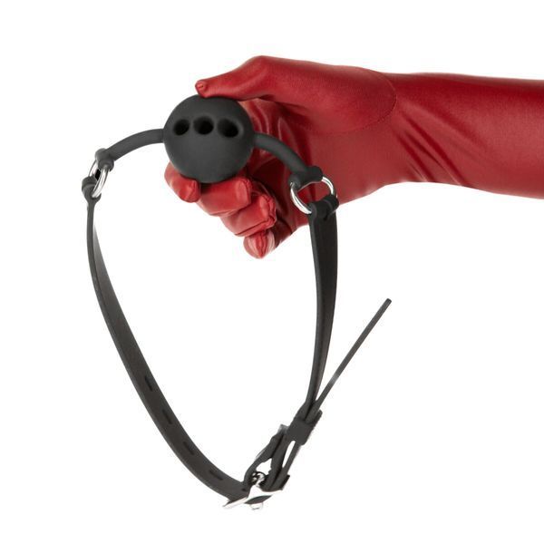 Повітропроникний кляп із силіконовою кулькою Punishment &ndash; Silicone Ball Gag &ndash; Black SX2233 фото