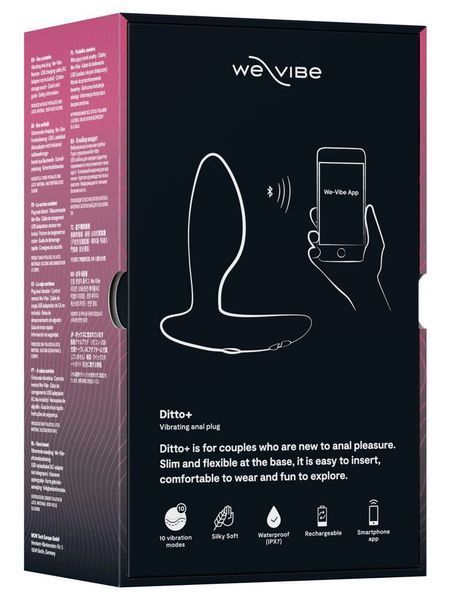 Анальна смарт-вібропробка We-Vibe Ditto+ Satin Black з пультом ДК SX2147 фото