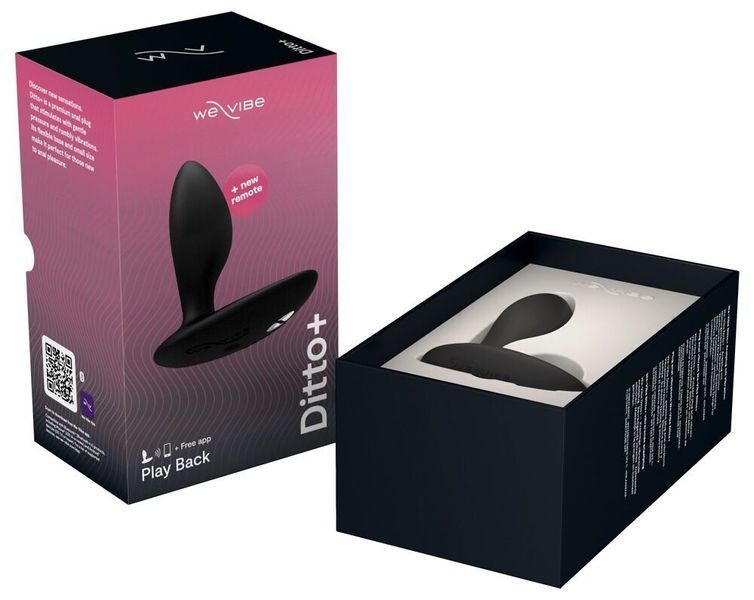 Анальна смарт-вібропробка We-Vibe Ditto+ Satin Black з пультом ДК SX2147 фото