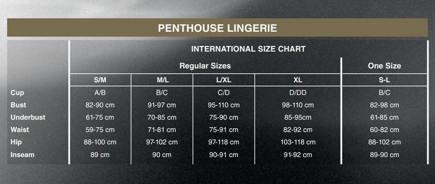 Боді Penthouse Midnight Visit XL Black, глибока горловина, виріз на спині, рукава SO6434 фото