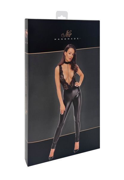 Комбінезон Noir Handmade F298 Libido, 3XL, під латекс, мереживний верх, чокер, знімне намисто, доступ SX0230 фото