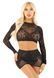 Блискучий комплект кроп-топ і спідниця Leg Avenue Rhinestone One Size, Black, довгий рукав SX1744 фото 1