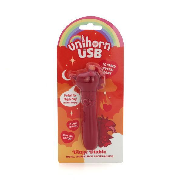 Вібратор-єдиноріжка Unihorn USB Bullet &ndash; Blaze Diablo віброкуля, USB-зарядка, 10 режимів SX2859 фото