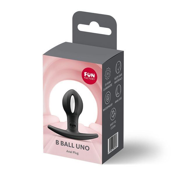 Анальна пробка Fun Factory B BALLS UNO Black, рухома кулька всередині SX3696 фото
