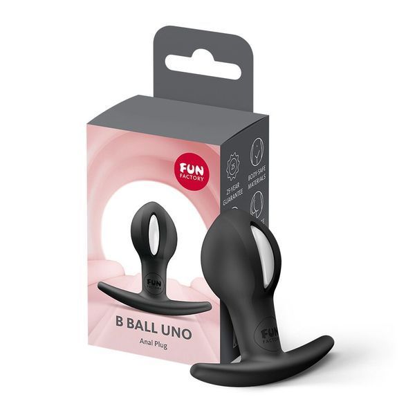 Анальна пробка Fun Factory B BALLS UNO Black, рухома кулька всередині SX3696 фото