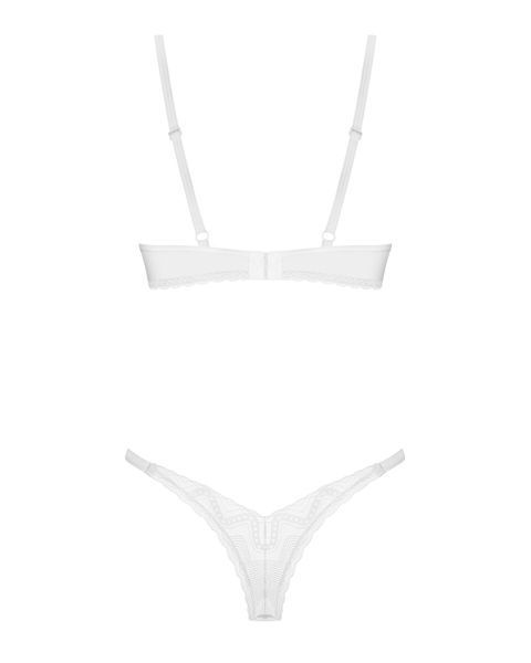 Комплект Obsessive Alissium 2-pcs set, XS/S, мереживо, ліф з м&rsquo;якою чашкою, трусики танга SX0603 фото