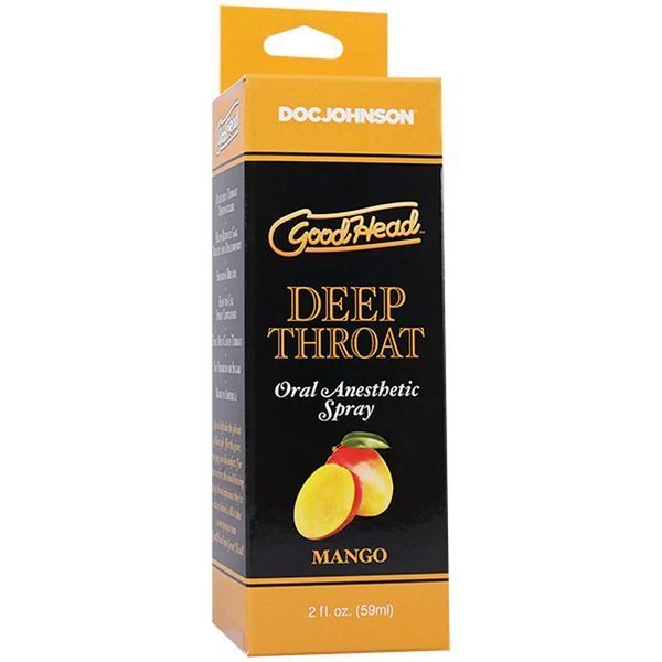 Спрей для мінету Doc Johnson GoodHead DeepThroat Spray - Mango 59 мл для глибокого мінету SX3465 фото