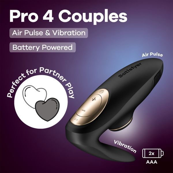 Вакуумний вібратор для пар Satisfyer Pro 4 Couples Battery Series, підходить для сексу у парі SX3840 фото