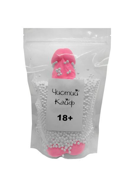 Мило у формі пеніса Чистий Кайф Pink size XL, крафтове мило-член, натуральне SO2766 фото