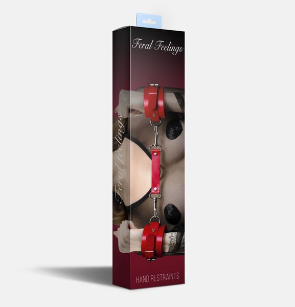 Наручники Feral Feelings - Hand Restraints Red, натуральна шкіра SO8256 фото