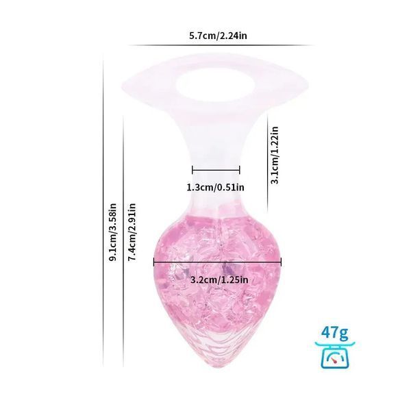 Анальна пробка Liebe Seele Heart-shaped Crystal Anal Plug - Pink Medium SX4865 фото