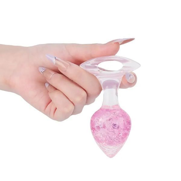 Анальна пробка Liebe Seele Heart-shaped Crystal Anal Plug - Pink Medium SX4865 фото
